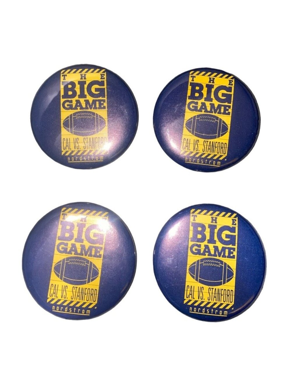 Limited Edition The Big Game Buttons Lot Of 4 Cal Vs. Stanford Nordstrom 2" Coll
